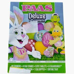 Paas Deluxe Easter Egg Decorating Kit Stickers 9 Dye Tablets Exclusive Comic